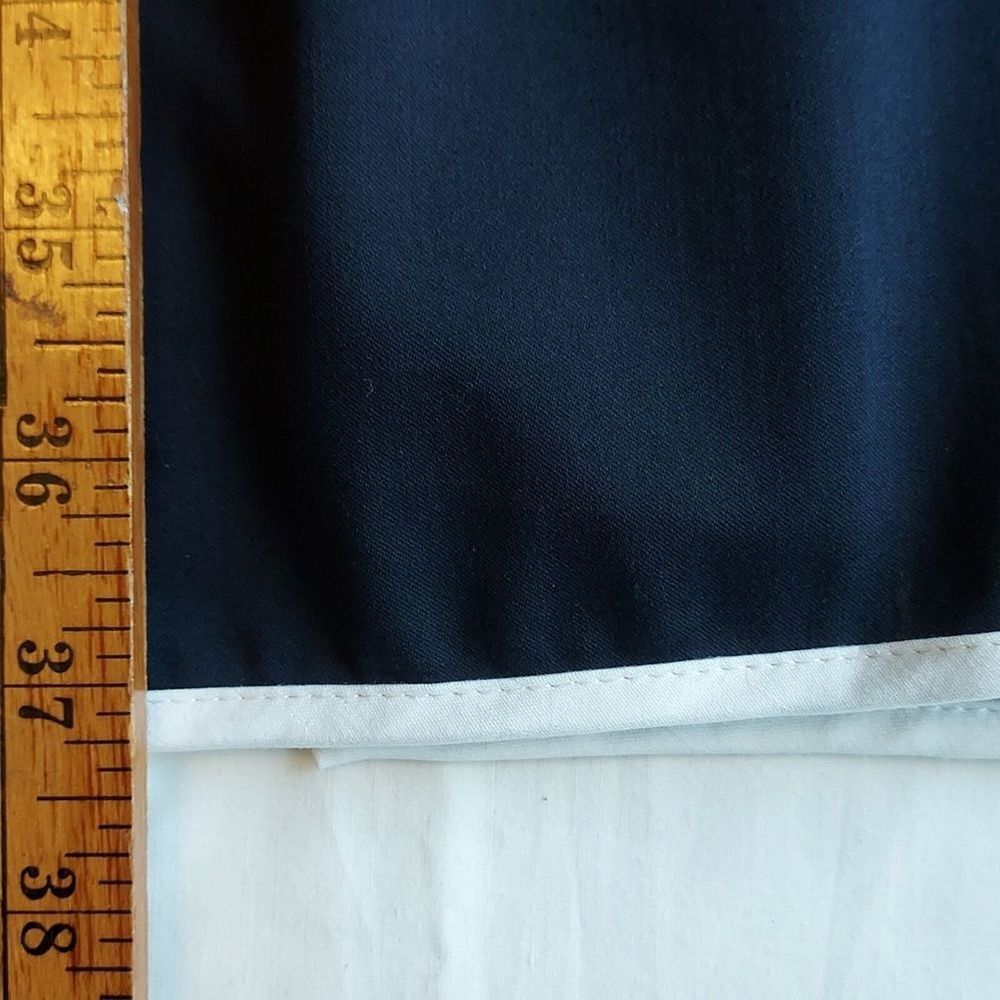 Ann Taylor  Sleeveless Sheath Dress Navy Blue White‎ Trim Zip Slit 4 - Picture 6 of 9